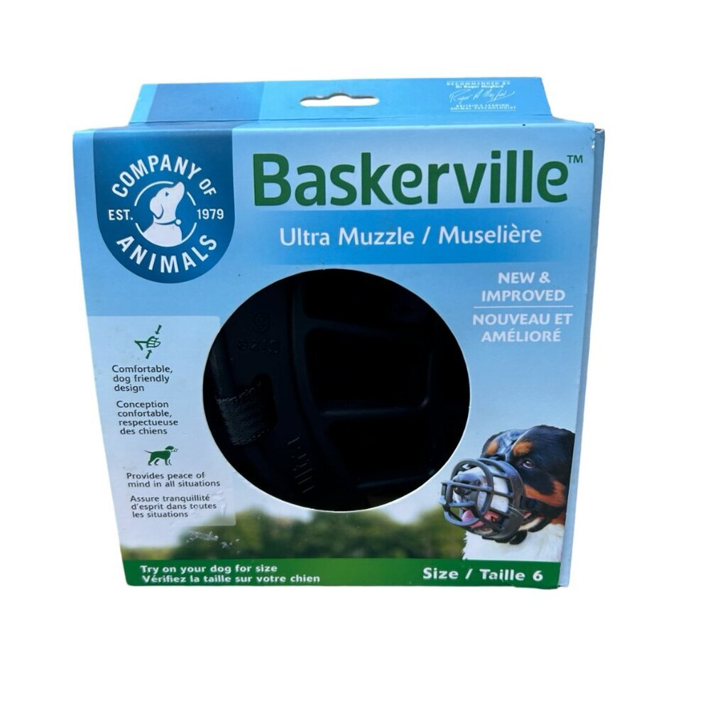 Baskerville Ultra Muzzle for Dogs, Size 6 - Black